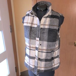 Thread & Supply Plaid Sherpa Vest